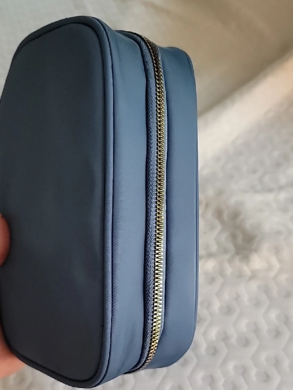 Life Is Good Slate Blue Double Compartment Cosmetic Pouch